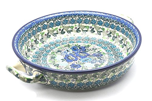 Click Here to See More Images Polish Pottery Baker - Round with Handles - Large - Unikat Signature U4520