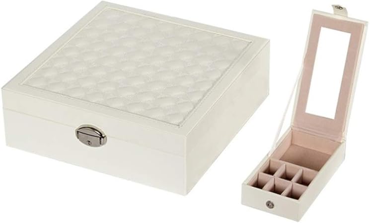 VHGYU Caja Joyero PU 2 Niveles de Caja de la joyería Caja de Almacenamiento Joyero de