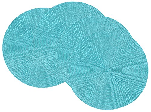 Now designs disko round placemats, set of four, turquoise