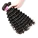 VRBest Brazilian Deep Wave Bundles with Closure 100% Unprocessed Virgin Brazilian Hair 3 Bundles with Closure Deep Curly Human Hair Extensions Natural Color (10 12 14+10)