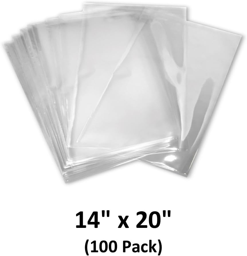 14x20 inch Odorless, Clear, 100 Guage, PVC Heat Shrink Wrap Bags for Gifts, Packagaing, Homemade DIY Projects, Bath Bombs, Soaps, and Other Merchandise (100 Pack) | MagicWater Supply