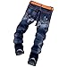 WEEN CHARM Ripped Jeans for Men Distressed Biker Slim Fit Straight Fit Destroyed Washed Jeans Moto Denim Pants