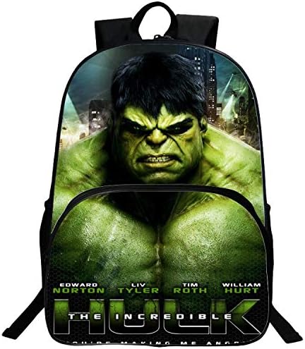 Hulk backpack,3D Super Hero School Backpack Boys Book Bag