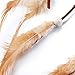 AWAYTR Hippie Feather Headband Boho Headdress Feather Crown Elastic Gypsy Festival Headband Indian Hair Accessories (White#2)