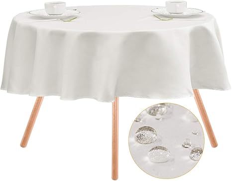 Amazon Balcony Falconテーブルクロス 撥水 北欧 無地 サテン円形 直径1 白 テーブルクロス オンライン通販