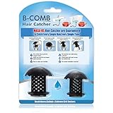 PretiHom B-Comb Universal Bathtub Drain Hair Catcher Stand-Up Shower Stall Drain Protector/Strainer/Snare 2 Pack