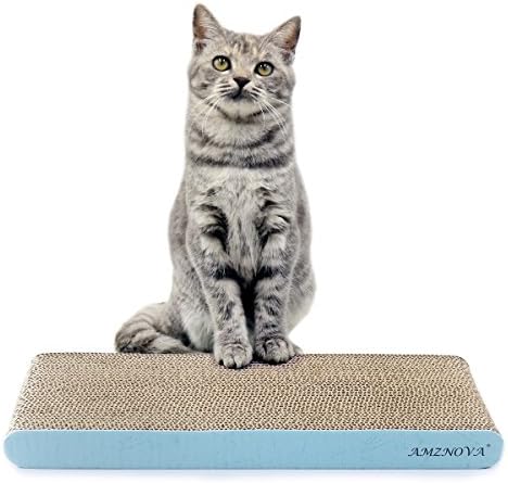 AMZNOVA Cat Scratcher Cardboard Scratching Pads Scratch Lounge Sofa Bed, Baby Blue