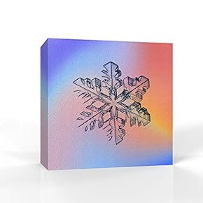 Canvas Wall Art - Snowflake Theme - Modern Home Art Stretched and Framed Ready to Hang - 12x12 inches