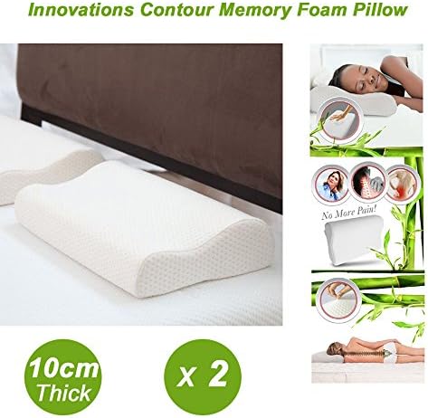 Heredeco Premium Memory Foam Pillow with Washable Fabric Cover - Standard Size 2 pack