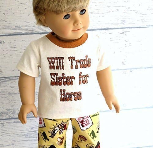 Boy Doll Cowboy Pajamas with Socks, fits 18 inch dolls such as Our Generation, American Girl