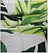 Hookless Shower Curtains by Goodbath, Banana Leaves Floral Fabric Waterproof and Mildew Resistant Bathroom Curtain Set with Hooks, Green White
