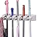 ONMIER Mop and Broom Holder, Multipurpose Wall Mounted Organizer Storage Hooks, Ideal Tools Hanger for Kitchen Garden, Garage, laundry room (5 Position 6 Hooks) primary