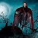 5.6 Ft. Animated Hanging Screaming Ghost Decoration, Halloween Skeleton Grim Reaper Door or Wall Curtain for Haunted House Prop Décor
