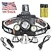 Boruit Headlamp 10000Lm XML T6+2R5 3LED Head Light Torch+Car/USB Charger+2X18650