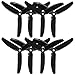 RAYCORP 5040 3-Blades 5x4x3 Propellers. 16 Pieces (8CW, 8CCW) Black & Green 5-inch Tri Blades Quadcopter & Multirotor Props + Battery Strap