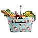 Lightweight Collapsible Foldable Insulated Thermal Picnic Bag Basket Cooler w/ Aluminum Handle, Large Family Size(Ice Cream)