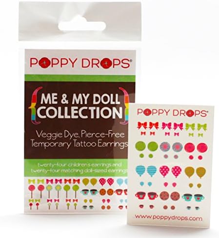 Me &amp; My Doll Collection - Veggie-Based Temporary Tattoo Earrings. Safe, Non-Toxic Ear Piercing Alternative.
