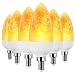 KINDEEP E12 LED Flame Effect Light Bulb, Fire Flickering Emulation Candelabra Bulbs, Flame Light Bulbs for Chandelier Decoration,Vintage Lighting, 2W (1300K Warm White) 6-Pack