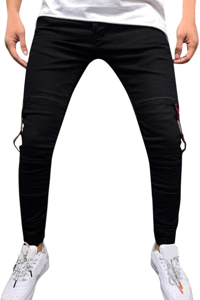 pantaloni neri con tasche laterali