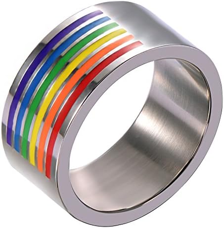 Unistyle Fashion Jewelry Mens Women Stainless Steel Rainbow Vintage Finger Rings Unique Cool Love Mood Promise Ring Band Designs Biker (10)