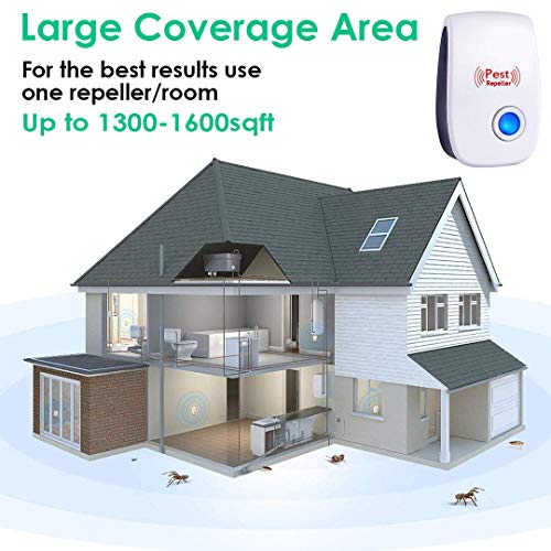 Bocianelli Ultrasonic Pest Repeller Plug in Pest Control 6 Packs, 2020 Best Indoor Repellent for Children and Pets Safe, Electronic Pest Control, Mice, Bugs, Ants, Insects and Cockroaches Repellent