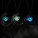 OnairMall Luminous Series Moon Love Heart Pendant Necklace for Girls Fluorescent Necklace, Glow in The Dark (Blue)