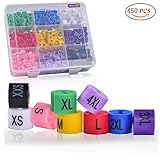 Coat Hanger Plastic Size Color-Coding Time-Saver Size Marker– Customer and Staff Can Quickly Identify Garment Size In Store – 9 Size Set (XXS-4XL) /450 Pcs