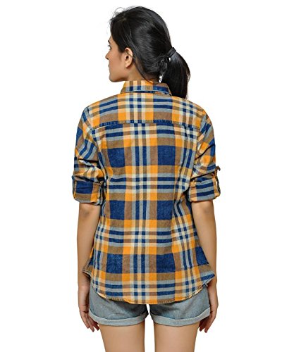 peppers indigo checks women's shirt.