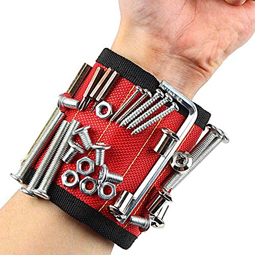 Magnetic Wristband Holding Screws,WERTIOO Magnetic Screw Holder With Strong Magnets for Nails, Drill Bits Tool Gift for DIY Handyman Men Women