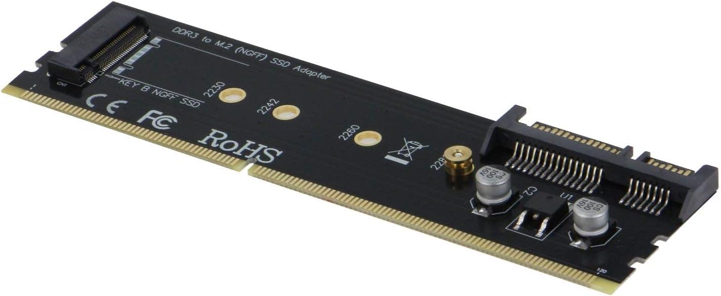 SEDNA - DDR3 Slot Mounting Adapter for M2 SSD, Black - Image 3