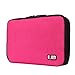 BUBM Travel Cable Organizer, Universal Electronic Accessories bag Gear Storage Bag for Cord, USB Flash Drive, Earphone and more, Perfect Size for iPad Mini (Medium, Rose Red)