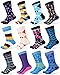 GALLERY SEVEN Men's Fun Dress Socks - Funky Colorful Socks for Men - 12 Pack (Chic Collection 10-13)