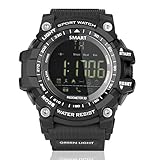 Sports Watch smart Bluetooth Watch IP67 waterproof Remote Camera Fitness Tracker Wearable Technology Running watch for IOS & Android Smartphones iPhone X 8 Samsung Galaxy s9+for Men & Boys-Black