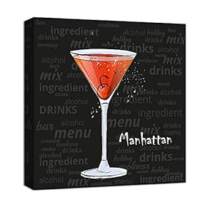 Canvas Wall Art for Living Room,Bedroom Home Artwork Paintings Cocktail Ready to Hang - 12x12 inches