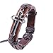 Naivo Vintage Genuine Leather Cross Shape Mens Bracelet Black Womens Gift (Classical Black)