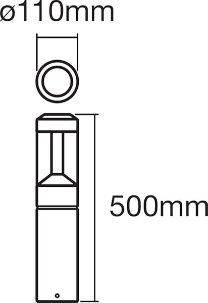 LEDVANCE Pilones de jardn Smart LED Bluetooth 50 cm de altura color de luz cambiante 2000 6500K colores RGB cambiablescontrolable con Google Alexa y Apple HomekitSMART MODERN LANTERN Bolard