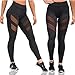 New Women's Mesh Panels Stretchy Workout Sports Gym Yoga Leggings Ninth Pants (Large)