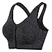 WANAYOU Women's Zip Front Sports Bra Wireless High Impact Active Yoga Sports Bras Grey L
