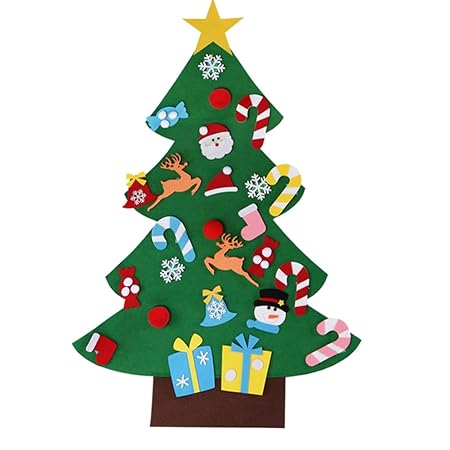 Tenflyer Albero Di Natale In Feltro Fai Da Te Decorazione Regalo Da Appendere A Parete Per Bambini A