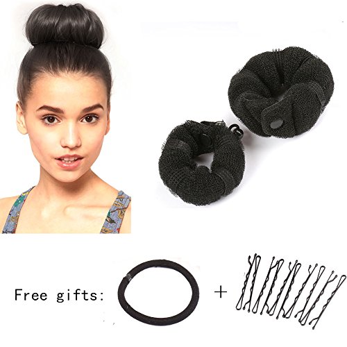 Sent Hair 2 Pieces Donut Hair Bun Maker Black Magic Easy Using
