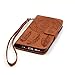 Samsung S7 case,[Wallet Stand] embossing PU Leather Wallet Flip Protective Case with Card Slots and Wrist Strap for S7 Case (brown)