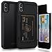 TORU CX PRO for iPhone Xs/iPhone X Case Wallet | Protective Shockproof Heavy Duty Cover with Hidden Card Holder & Card Slot | Plastic Mirror Included - Black