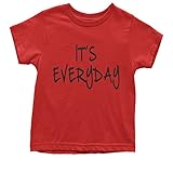 Kids (Black Print) It's Everyday Bro T-Shirt Medium Red