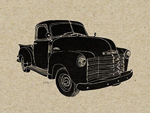 YUIEND Oldstyle Vintage Chevy 3100 Truck Canvas Wall Art Print 12x16 Inches