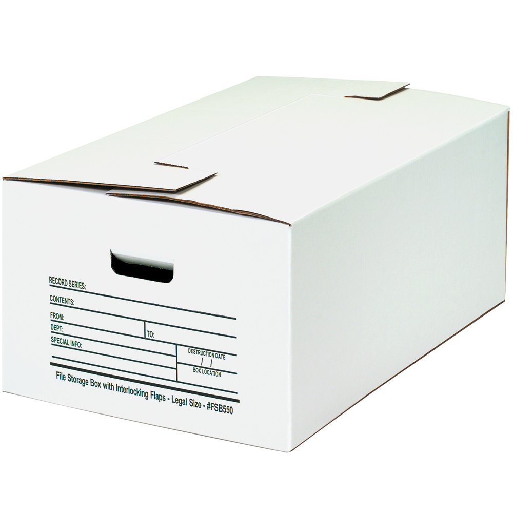 Aviditi Interlocking Flap File Storage Boxes, 24" x 15" x