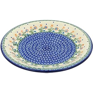 Polmedia Polish Pottery 10-inch Stoneware Plate H0603H Hand Painted from Cer-Maz in Boleslawiec Poland. Shape S075E(104) Pattern P4854A(D19)