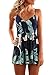 Coutgo Women's Leaf Print Strapless Jumpsuit Overlay Romper Jumpsuit (M, Navy)