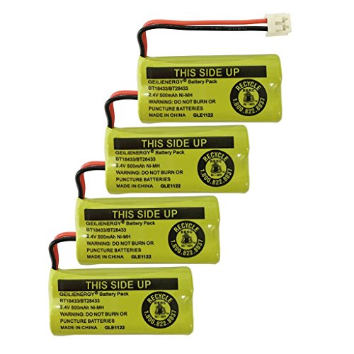 QBLPOWER 2.4V Rechargeable Battery For AT&T and Vtech Phones BT18433 BT184342 BT28433 BT284342 BT-8300 BATT-6010 BT1011 BT1018 BT1022 BT1031 89-1326-00-00 /89-1330-01-00 / CPH-515D(Pack of 4)