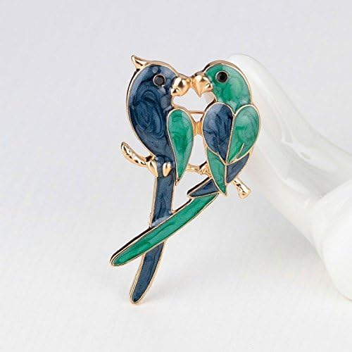 2016 Christmas Santa Claus Deer Bell Gold Tone Brooch Pin Women Men Xmas Gift (birds)