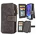Hynice S8 Plus Wallet case,Galaxy S8 Plus Case PU Leather Detachable Magnetic With 14 Flip Card Holder Removable Slim Back Cover Zipper Pocket Kickstand for Samsung Galaxy S8 Plus (14Card-Black)